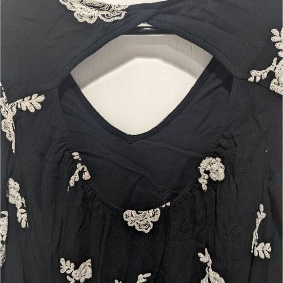 Free People | Embroidered Austin Mini Dress in Black - Picture 5 of 14